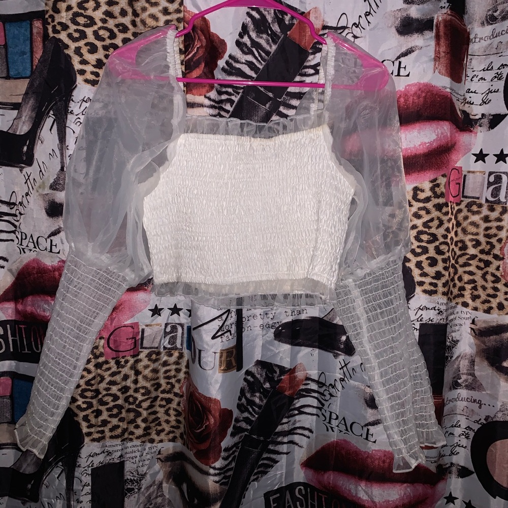 White off the shoulder shirt